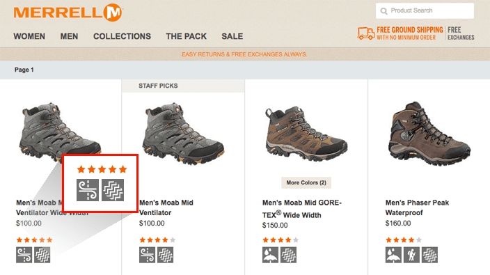 This Week Under the Site Search Scanner - Merrell.com